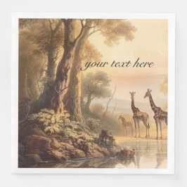  botanische giraffen, aanpasbaar servet