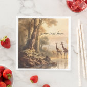  botanische giraffen, aanpasbaar servet (Insitu)