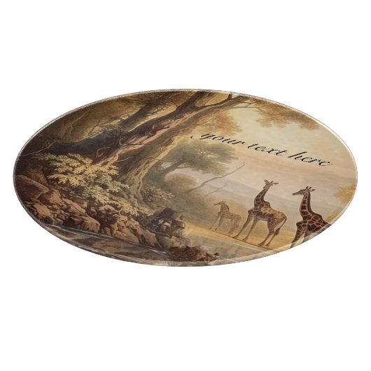  botanische giraffen, aanpasbaar snijplank (Hoek)