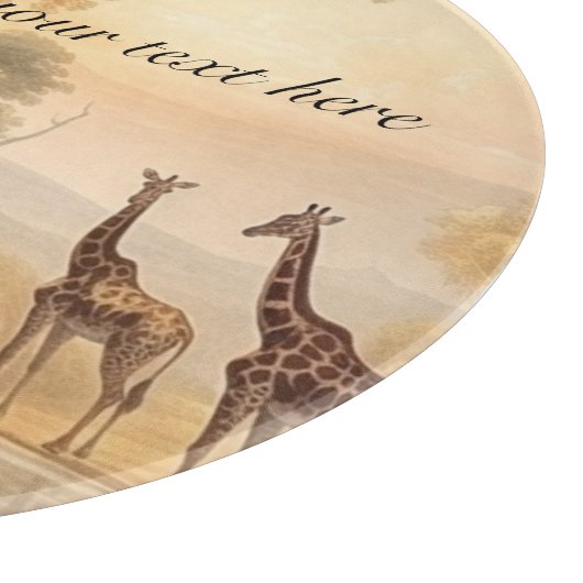  botanische giraffen, aanpasbaar snijplank (Hoek)