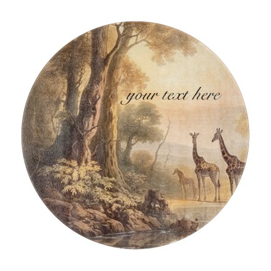  botanische giraffen, aanpasbaar snijplank (Voorkant)