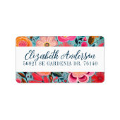  Botanische Girly Floral Retouradres Etiket (Voorkant)