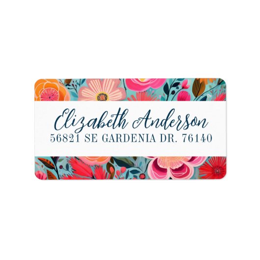 Botanische Girly Floral Retouradres Etiket (Voorkant)
