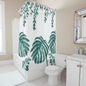 Botanische gladde gordijn met flesvormig glas (In situ)