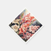 Botanische gladiolen in de Waterverf Servet (Hoek)