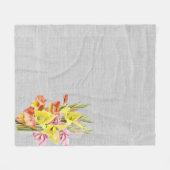 Botanische Gladiolus Fleece Deken (Voorkant (Horizontaal))