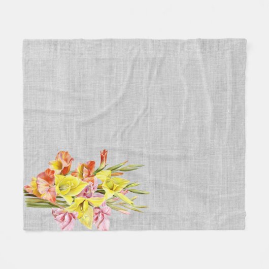 Botanische Gladiolus Fleece Deken (Voorkant (Horizontaal))