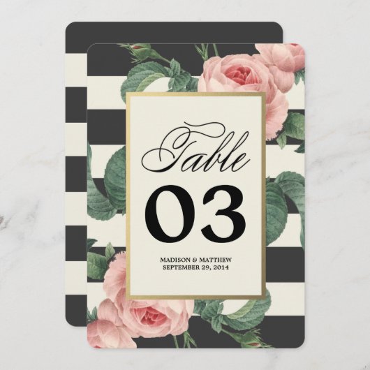 Botanische Glamour | Tafel Nummers Kaart (Voorkant / Achterkant)