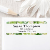 Botanische glans van Fern op wit Etiket (Insitu)