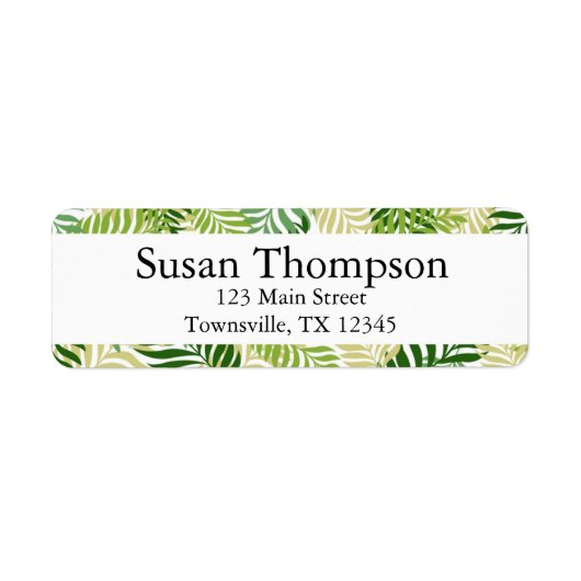 Botanische glans van Fern op wit Etiket (Voorkant)