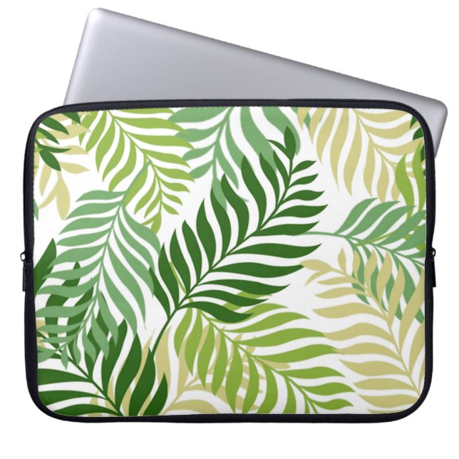Botanische glans van Fern op wit Laptop Sleeve (Voorkant)