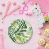 Botanische glans van Fern op wit Papieren Bordje (Feest)