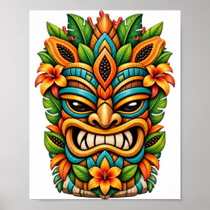 Botanische Glimlach Tiki Poster