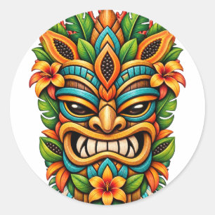 Botanische Glimlach Tiki Sticker