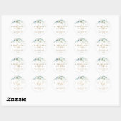 Botanische Gold en Green Business Return-adres Ronde Sticker (Vel)