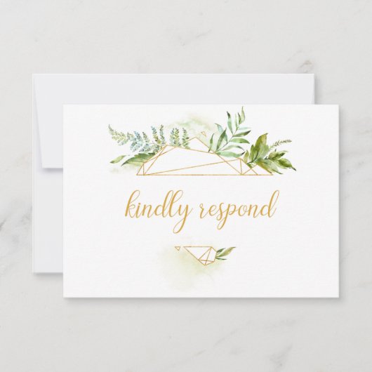 Botanische Gold Geometric Crystal RSVP (Voorkant)