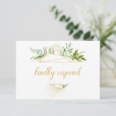 Botanische Gold Geometric Crystal RSVP (Staand voorkant)