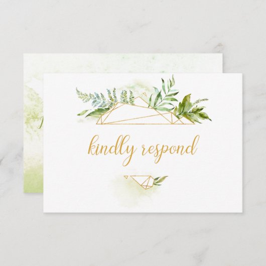 Botanische Gold Geometric Crystal RSVP (Voorkant / Achterkant)