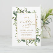 Botanische Gold Greenery Birthday Kaart (Staand voorkant)