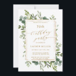 Botanische Gold Greenery Birthday Kaart<br><div class="desc">Deze huwelijksfeestuitnodiging bevat een faux gouden rechthoek lijst met geverfde waterverf eucalyptus en groene bladeren. Voor meer geavanceerde aanpassing van dit ontwerp,  te klikken gelieve de BUTTON van het TOOL VAN HET ONTWERP BLAUW hierboven! Overeenkomende objecten zijn ook beschikbaar.</div>