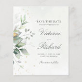 Botanische Gold Greenery Eucalyptus Save the Date (Voorkant)