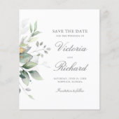 Botanische Gold Greenery Eucalyptus Save the Date (Voorkant)