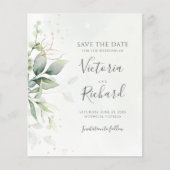 Botanische Gold Greenery Eucalyptus Save the Date (Voorkant)