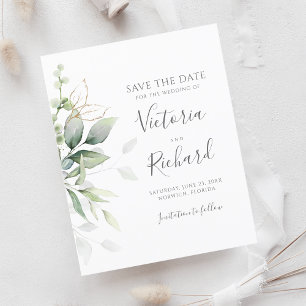 Botanische Gold Greenery Eucalyptus Save the Date