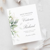 Botanische Gold Greenery Eucalyptus Save the Date