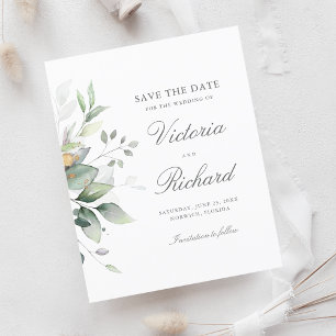 Botanische Gold Greenery Eucalyptus Save the Date