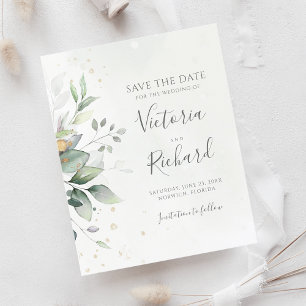 Botanische Gold Greenery Eucalyptus Save the Date