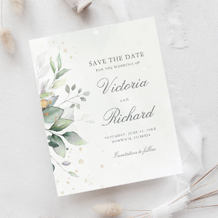 Botanische Gold Greenery Eucalyptus Save the Date