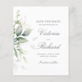 Botanische Gold Greenery Eucalyptus Save the Date (Voorkant)