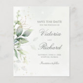 Botanische Gold Greenery Eucalyptus Save the Date (Voorkant)