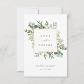 Botanische Gold Greenery Hartelijk dank Bedankkaart (Voorkant)