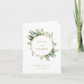 Botanische Gold Greenery Hartelijk dank dat u de k Kaart (Voorkant)