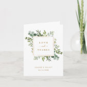 Botanische Gold Greenery Hartelijk dank dat u de k Kaart (Voorkant)