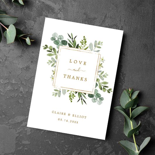 Botanische Gold Greenery Hartelijk dank dat u de k Kaart