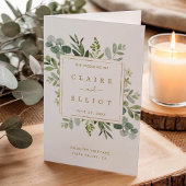 Botanische Gold Greenery Waterverf Wedding Program