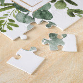 Botanische Gold Greenery Wedding Invitation Legpuzzel (Zijkant)