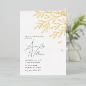 Botanische Gold Leaf Repetitie Diner Uitnodiging (Staand Voorkant)