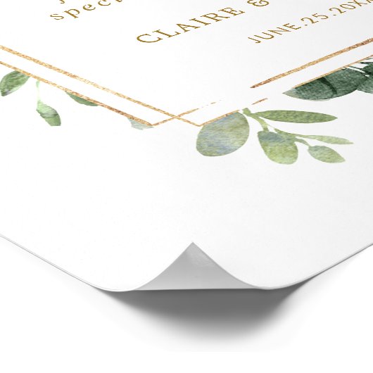 Botanische Gold Love is Sweet Dessert Bar Sign Poster (Hoek)