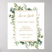 Botanische Gold Love is Sweet Dessert Bar Sign Poster (Voorkant)