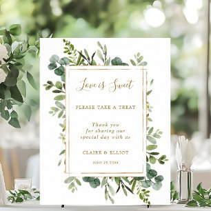 Botanische Gold Love is Sweet Dessert Bar Sign Poster