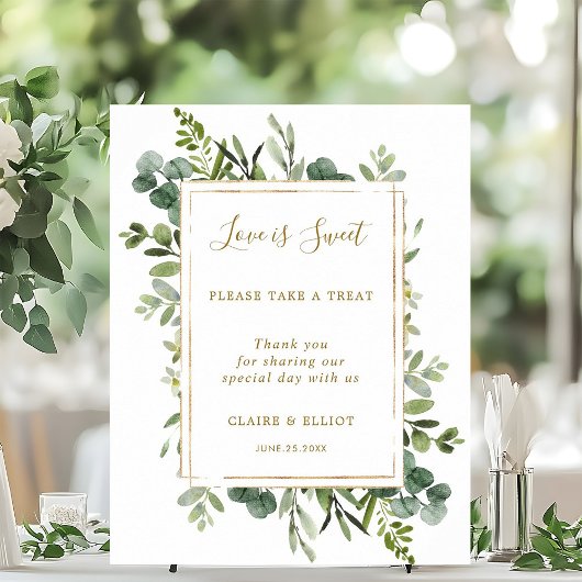 Botanische Gold Love is Sweet Dessert Bar Sign Poster