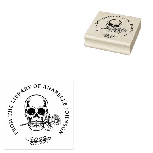Botanische gotische schedel uit het IIbrary van Bo Rubberstempel (Gestempeld)