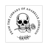 Botanische gotische schedel uit het IIbrary van Bo Rubberstempel (Afrduk)