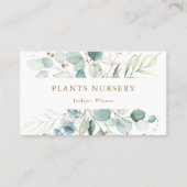 Botanische goud en groene Planten Nursery Visitekaartje (Voorkant)