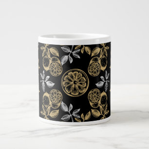 botanische goud- en zilverprint grote koffiekop