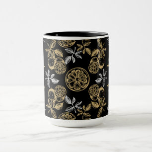 botanische goud- en zilverprint mok